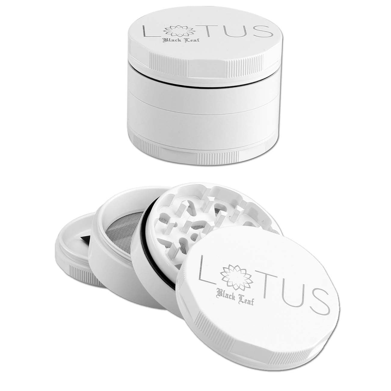 Black Leaf Lotus Ceramic Coated Grinder 4-part