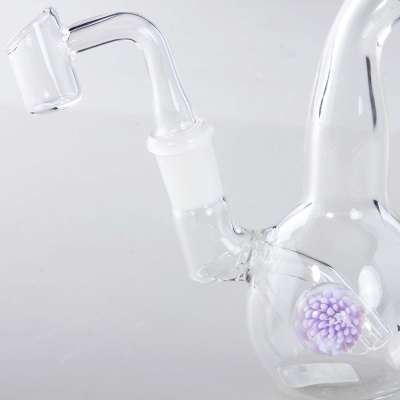 Black Leaf Glass Bong for Herbs + Oil