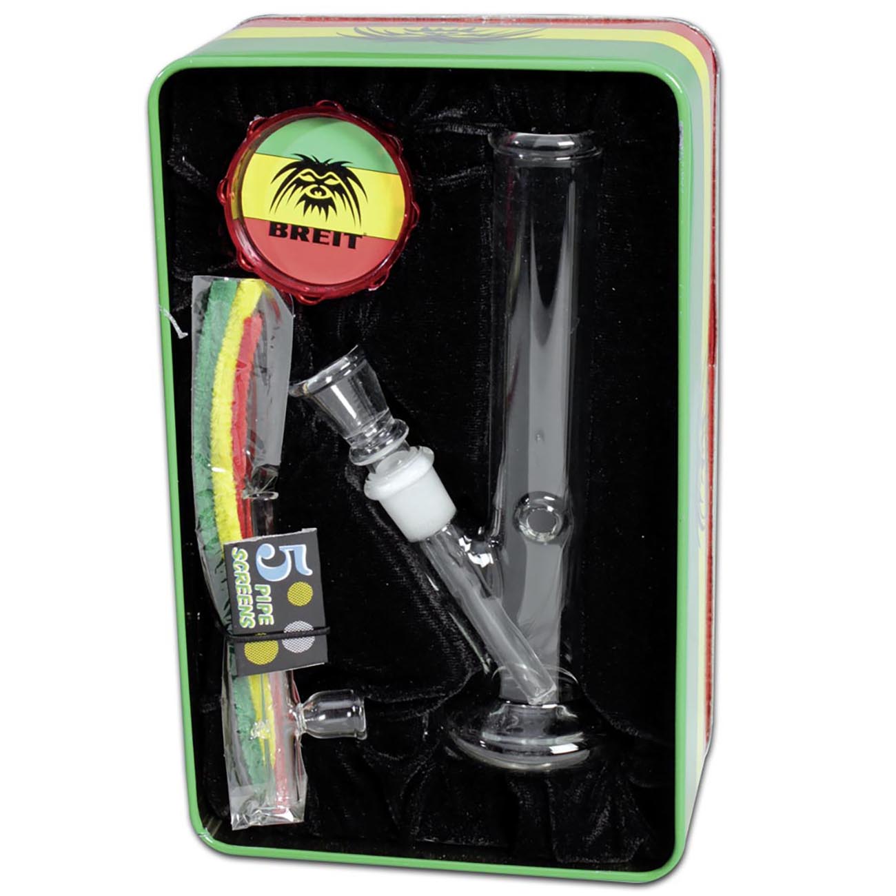 Breit Mini Bong Set with Grinder + Shotgun Pipe