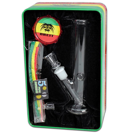 Breit Mini Bong Set with Grinder + Shotgun Pipe