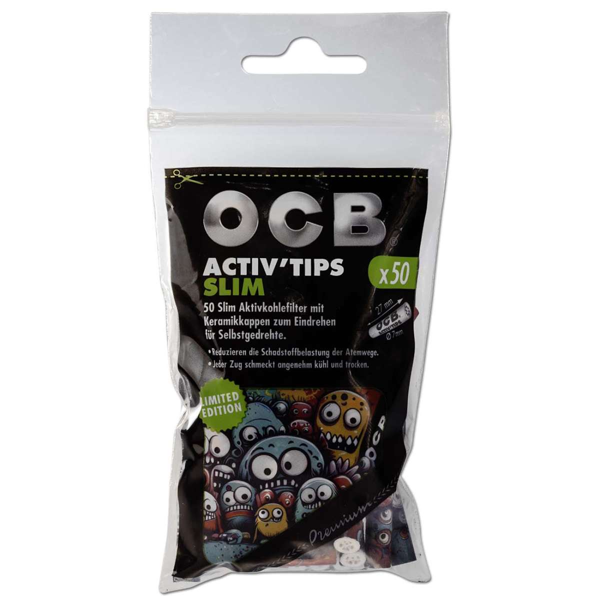 OCB charcoal active filters 7mm