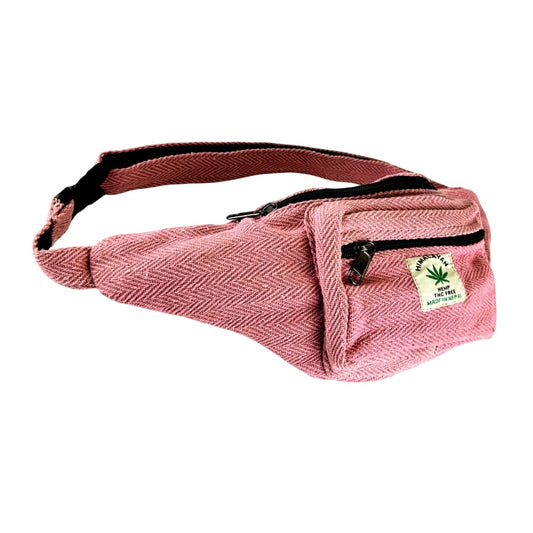 Handmade Himalayan Hemp Money Belt - Pink