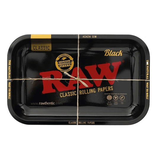 Raw Rolling Tray Black - Small 17.5cm x 27.5cm