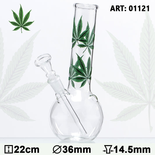 Leaf | Multi Leaf Glass Bong- H:22cm - Ø:36mm - Socket:14.5mm