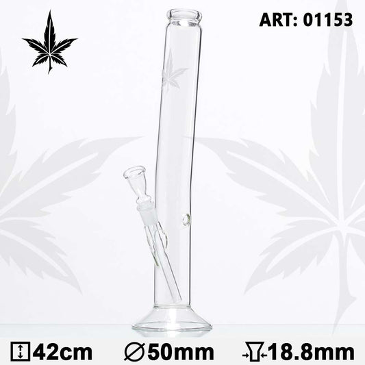 Leaf Beaker Glass Bong- H:35cm- Ø:40mm - Socket:14.5mm - WT:4mm