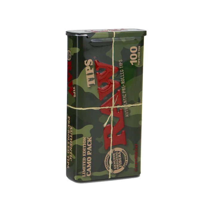 RAW Camo - Kingsize Tin With Pre Rolled Tips x 100