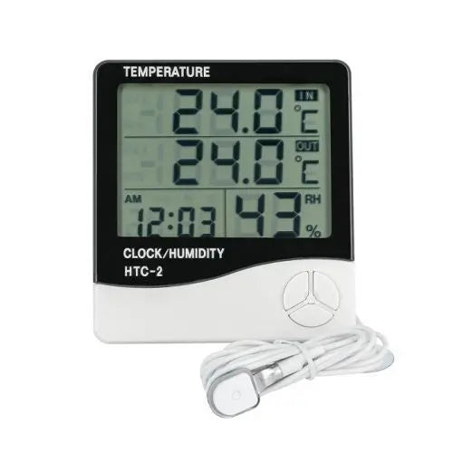 Digital Temperature & Humidity LCD display Meter - with external sensor Tree Of Life Growshop - Gozo
